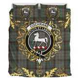 Cochrane Hunting Tartan Crest Bedding Set - Golden Thistle Style